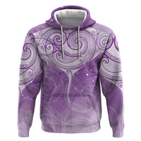 Epilepsy Awareness Maori Aotearoa Hoodie Manta Ray - Purple Glaze - Polynesian Pride