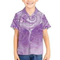 Epilepsy Awareness Maori Aotearoa Kid Hawaiian Shirt Manta Ray - Purple Glaze - Polynesian Pride