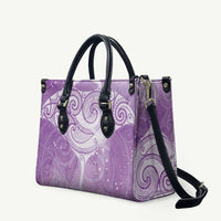 Epilepsy Awareness Maori Aotearoa Leather Bag Manta Ray - Purple Glaze - Polynesian Pride