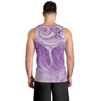 Epilepsy Awareness Maori Aotearoa Men Tank Top Manta Ray - Purple Glaze - Polynesian Pride