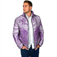 Epilepsy Awareness Maori Aotearoa Padded Jacket Manta Ray - Purple Glaze - Polynesian Pride