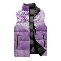 Epilepsy Awareness Maori Aotearoa Sleeveless Puffer Jacket Manta Ray - Purple Glaze - Polynesian Pride