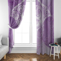 Epilepsy Awareness Maori Aotearoa Window Curtain Manta Ray - Purple Glaze - Polynesian Pride