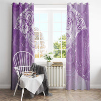 Epilepsy Awareness Maori Aotearoa Window Curtain Manta Ray - Purple Glaze - Polynesian Pride