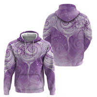Epilepsy Awareness Maori Aotearoa Zip Hoodie Manta Ray - Purple Glaze - Polynesian Pride