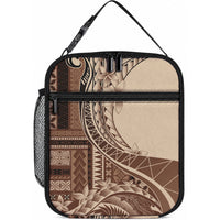 Samoa Siapo Mamanu Lunch Bag Plumeria Mocha Motifs