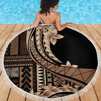 Samoa Siapo Mamanu Beach Blanket Plumeria Black Motifs