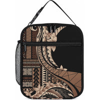 Samoa Siapo Mamanu Lunch Bag Plumeria Black Motifs
