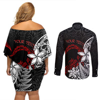 New Zealand Aotearoa Valentine Couples Matching Off Shoulder Short Dress and Long Sleeve Button Shirt Couple Maori Aroha Ki a Koe Ver.02 LT7 - Polynesian Pride