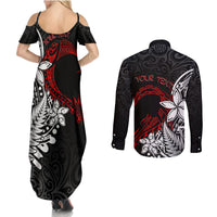 New Zealand Aotearoa Valentine Couples Matching Summer Maxi Dress and Long Sleeve Button Shirt Couple Maori Aroha Ki a Koe Ver.02 LT7 - Polynesian Pride