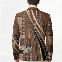 Pasifika Women's Day - Samoa Siapo Malu Tattoo Inspired Blazer Brown