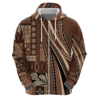 Pasifika Women's Day - Samoa Siapo Malu Tattoo Inspired Hoodie Brown