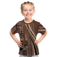 Pasifika Women's Day - Samoa Siapo Malu Tattoo Inspired Kid T Shirt Brown