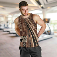 Pasifika Women's Day - Samoa Siapo Malu Tattoo Inspired Men Tank Top Brown