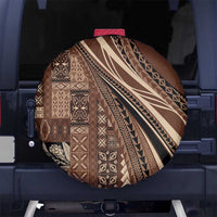 Pasifika Women's Day - Samoa Siapo Malu Tattoo Inspired Spare Tire Cover Brown