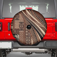 Pasifika Women's Day - Samoa Siapo Malu Tattoo Inspired Spare Tire Cover Brown