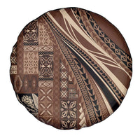 Pasifika Women's Day - Samoa Siapo Malu Tattoo Inspired Spare Tire Cover Brown