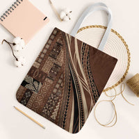 Pasifika Women's Day - Samoa Siapo Malu Tattoo Inspired Tote Bag Brown