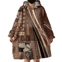 Pasifika Women's Day - Samoa Siapo Malu Tattoo Inspired Wearable Blanket Hoodie Brown