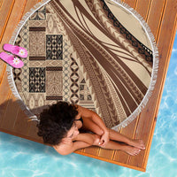 Pasifika Women's Day - Samoa Siapo Malu Tattoo Inspired Beach Blanket Beige