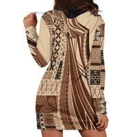 Pasifika Women's Day - Samoa Siapo Malu Tattoo Inspired Hoodie Dress Beige