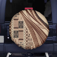 Pasifika Women's Day - Samoa Siapo Malu Tattoo Inspired Spare Tire Cover Beige