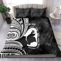 Mother's Day Bedding Set Polynesia Vintage Hibiscus - Black