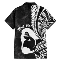 Mother's Day Family Matching Summer Maxi Dress and Hawaiian Shirt Polynesia Vintage Hibiscus - Black