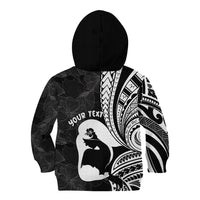 Mother's Day Kid Hoodie Polynesia Vintage Hibiscus - Black