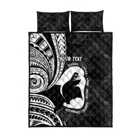 Mother's Day Quilt Bed Set Polynesia Vintage Hibiscus - Black