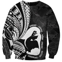 Mother's Day Sweatshirt Polynesia Vintage Hibiscus - Black