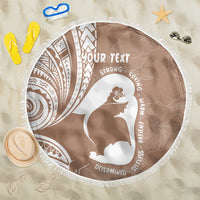 Mother's Day Beach Blanket Polynesia Vintage Hibiscus - Brown