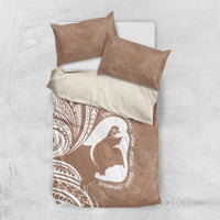 Mother's Day Bedding Set Polynesia Vintage Hibiscus - Brown