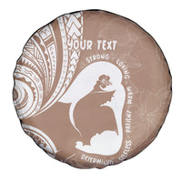 Mother's Day Spare Tire Cover Polynesia Vintage Hibiscus - Brown