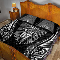 2025 Rugby Championship New Zealand Custom Quilt Bed Set Poutama Motifs - Polynesian Pride