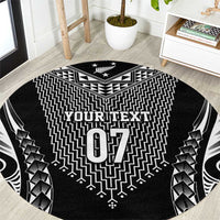 2025 Rugby Championship New Zealand Custom Round Carpet Poutama Motifs - Polynesian Pride
