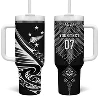 2025 Rugby Championship New Zealand Custom Tumbler With Handle Poutama Motifs - Polynesian Pride