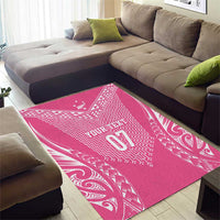 2025 Rugby Championship New Zealand Custom Area Rug Poutama Motifs - Pink Out - Polynesian Pride