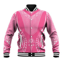 2025 Rugby Championship New Zealand Custom Baseball Jacket Poutama Motifs - Pink Out - Polynesian Pride