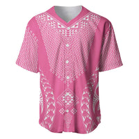 2025 Rugby Championship New Zealand Custom Baseball Jersey Poutama Motifs - Pink Out - Polynesian Pride