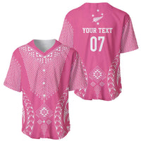 2025 Rugby Championship New Zealand Custom Baseball Jersey Poutama Motifs - Pink Out - Polynesian Pride