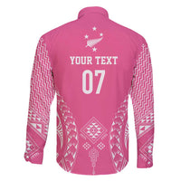 2025 Rugby Championship New Zealand Custom Family Matching Short Sleeve Bodycon Dress and Hawaiian Shirt Poutama Motifs - Pink Out - Polynesian Pride
