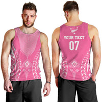 2025 Rugby Championship New Zealand Custom Men Tank Top Poutama Motifs - Pink Out - Polynesian Pride