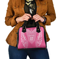 2025 Rugby Championship New Zealand Custom Shoulder Handbag Poutama Motifs - Pink Out - Polynesian Pride