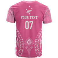 2025 Rugby Championship New Zealand Custom T Shirt Poutama Motifs - Pink Out - Polynesian Pride