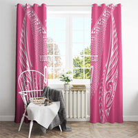 2025 Rugby Championship New Zealand Custom Window Curtain Poutama Motifs - Pink Out - Polynesian Pride
