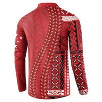 Samoa FAST Siapo Button Sweatshirt Tatau-Ulafala Vines - Polynesian Pride