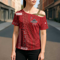 Samoa FAST Siapo Cross Shoulder Shirt Tatau-Ulafala Vines - Polynesian Pride