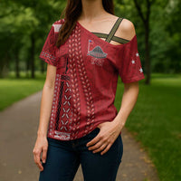 Samoa FAST Siapo Cross Shoulder Shirt Tatau-Ulafala Vines - Polynesian Pride