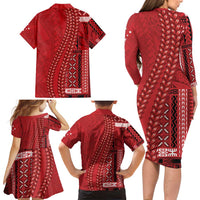 Samoa FAST Siapo Family Matching Long Sleeve Bodycon Dress and Hawaiian Shirt Tatau-Ulafala Vines LT7 - Polynesian Pride